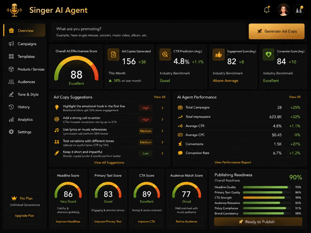 aisinger.app AI singer app — voice studio dashboard preview
